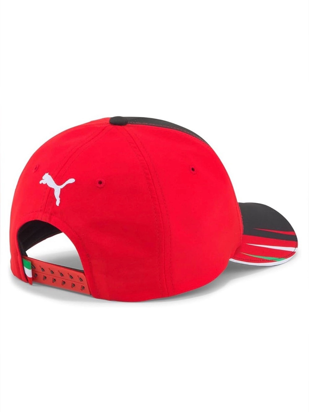 Ferrari Red and Black Logo Baseball Cap with Green Trim